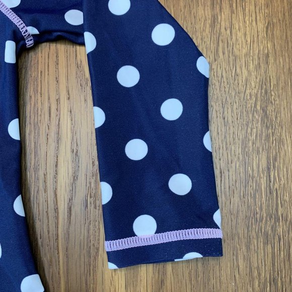 SEED HERITAGE Polka Dot Rash Guard Girls 3 3T Girl Rashie Swim Top Blue Spots - Picture 6 of 6